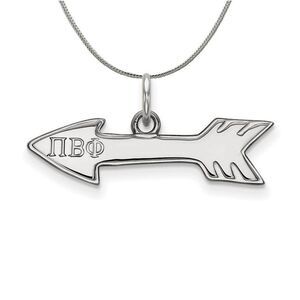 Sterling Silver Pi Beta Phi XS (Tiny) Pendant Necklace - 24 Inch